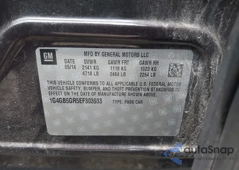 2014 Buick Lacrosse from USA, damaged, VIN 1G4GB5GR5EF303933